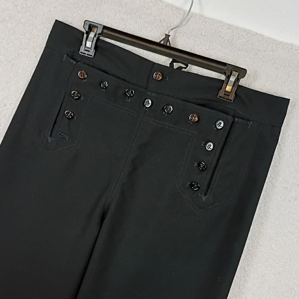 DSCP US Navy Vintage 13 Button Trousers Mens 37R Black Wool Sailor Bellbottoms